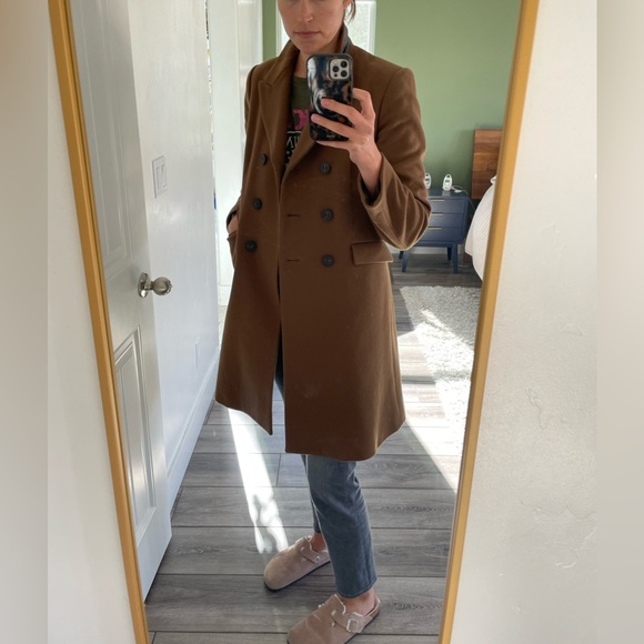 Theory Double Breasted Wool Blend Coat - Picture 5 of 11